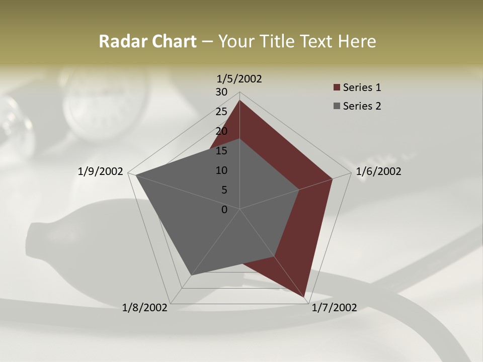 A Black Blood Pressure Monitor On A Gray Background PowerPoint Template