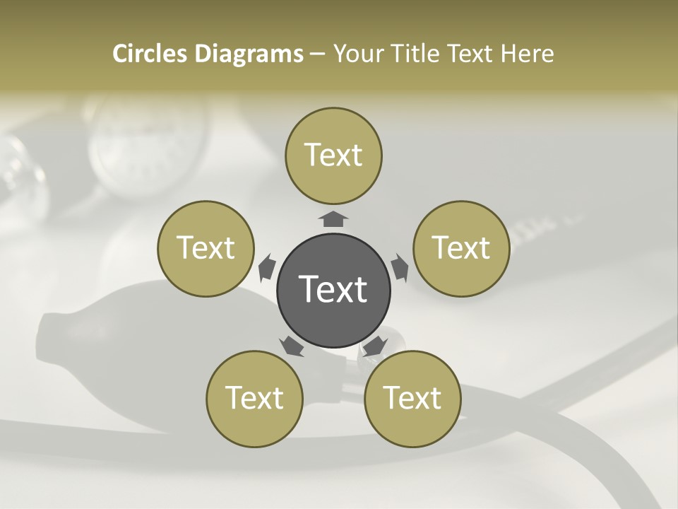A Black Blood Pressure Monitor On A Gray Background PowerPoint Template