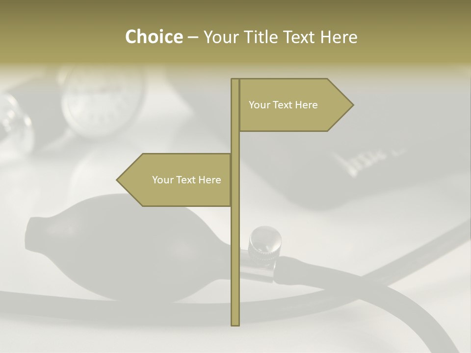 A Black Blood Pressure Monitor On A Gray Background PowerPoint Template