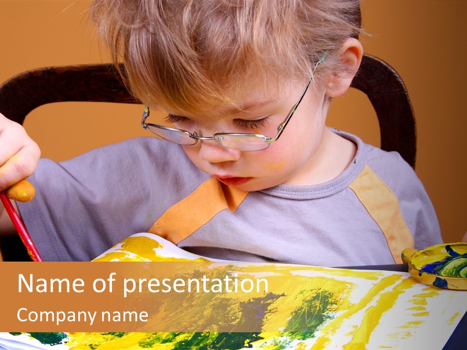 Boy Painting PowerPoint Template