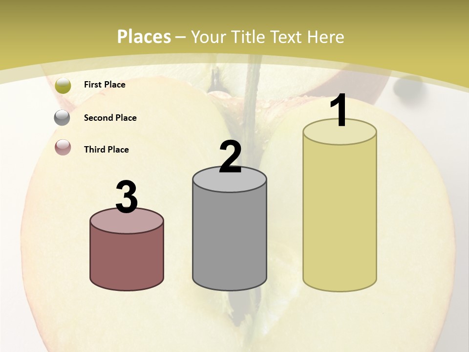 Two Halfs An Apple Over A White Background PowerPoint Template