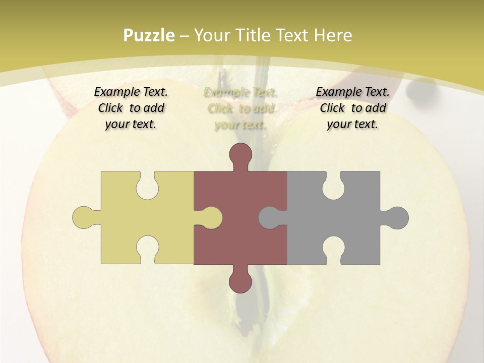 Two Halfs An Apple Over A White Background PowerPoint Template