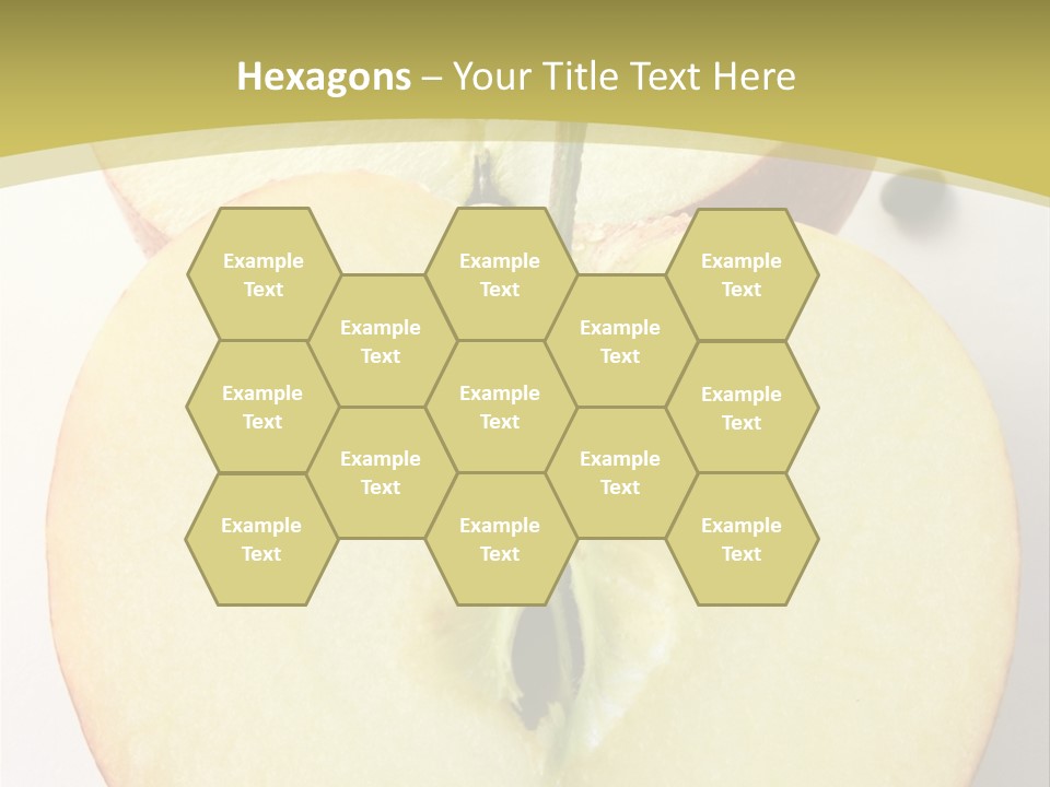 Two Halfs An Apple Over A White Background PowerPoint Template