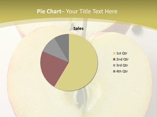 Two Halfs An Apple Over A White Background PowerPoint Template