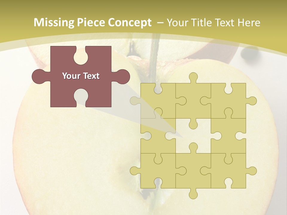 Two Halfs An Apple Over A White Background PowerPoint Template