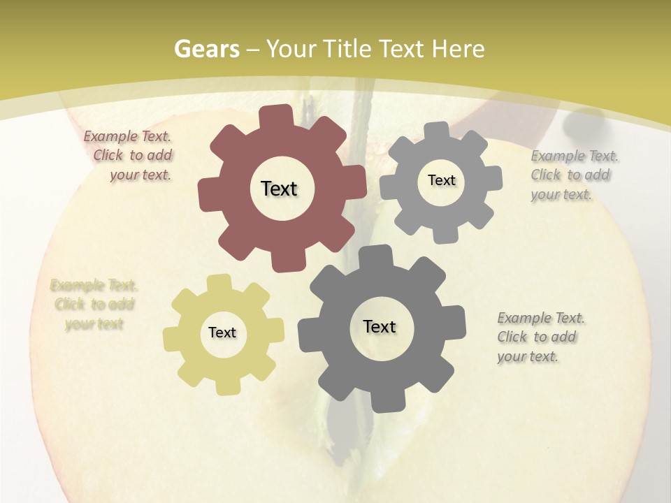 Two Halfs An Apple Over A White Background PowerPoint Template