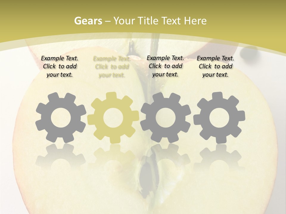 Two Halfs An Apple Over A White Background PowerPoint Template