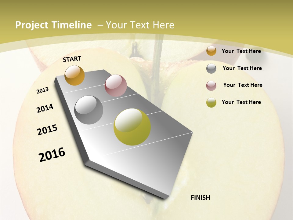 Two Halfs An Apple Over A White Background PowerPoint Template