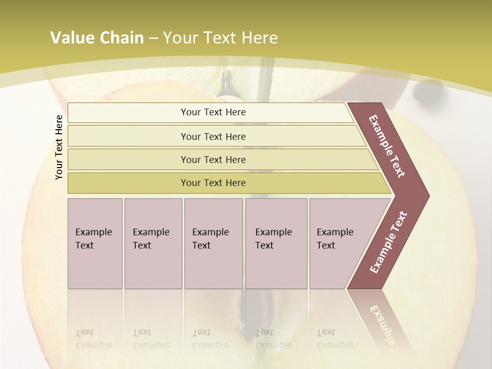 Two Halfs An Apple Over A White Background PowerPoint Template