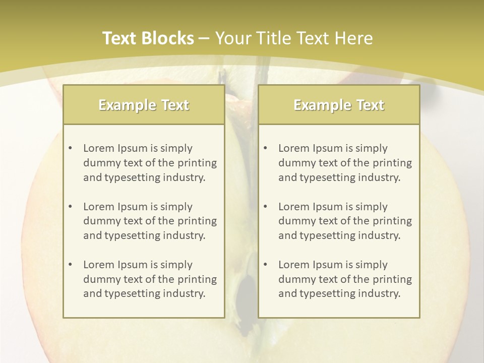 Two Halfs An Apple Over A White Background PowerPoint Template