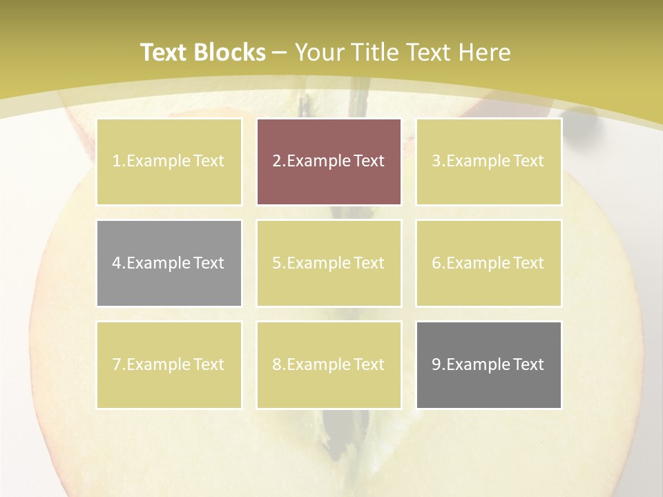 Two Halfs An Apple Over A White Background PowerPoint Template