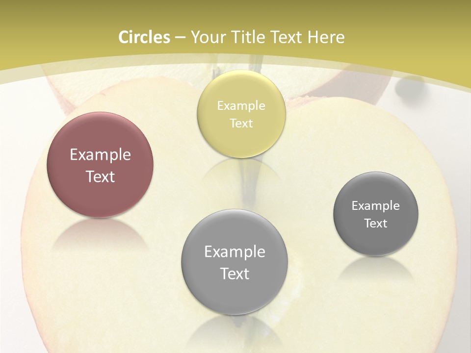 Two Halfs An Apple Over A White Background PowerPoint Template