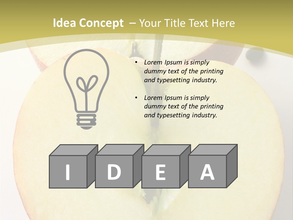 Two Halfs An Apple Over A White Background PowerPoint Template