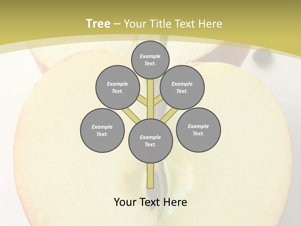 Two Halfs An Apple Over A White Background PowerPoint Template