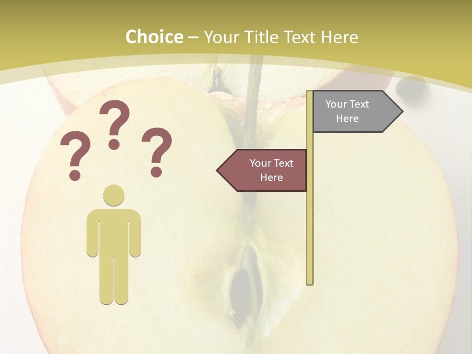 Two Halfs An Apple Over A White Background PowerPoint Template