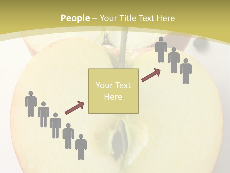 Two Halfs An Apple Over A White Background PowerPoint Template