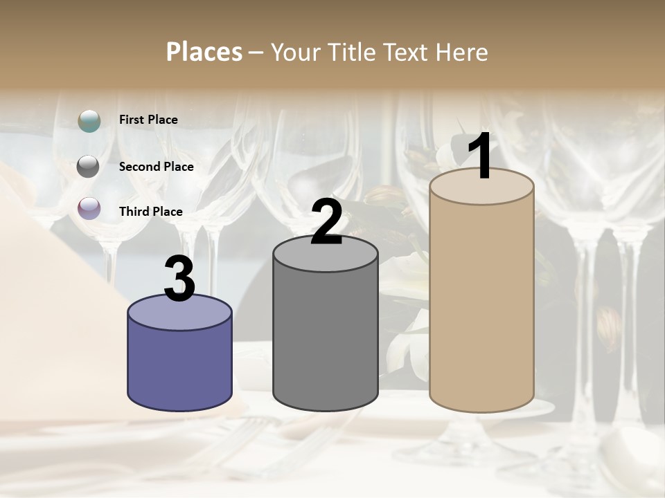 Table Preparing For After Wedding Ceremony Diner In Luxury Hotel's Restaurant. PowerPoint Template