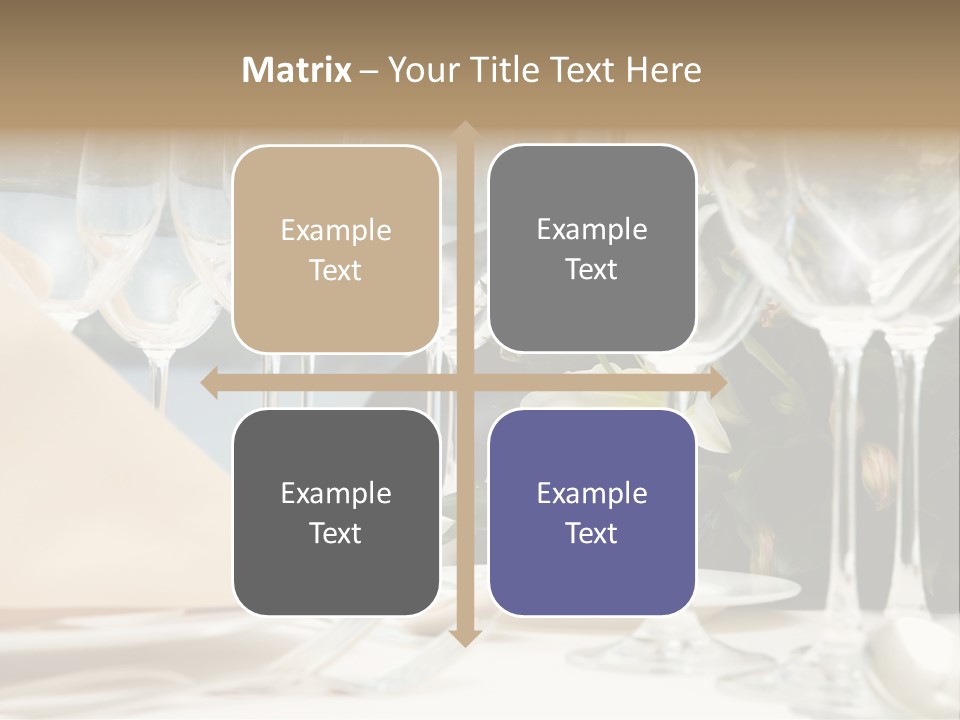 Table Preparing For After Wedding Ceremony Diner In Luxury Hotel's Restaurant. PowerPoint Template