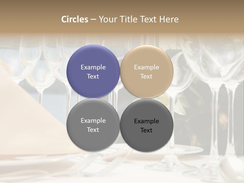 Table Preparing For After Wedding Ceremony Diner In Luxury Hotel's Restaurant. PowerPoint Template