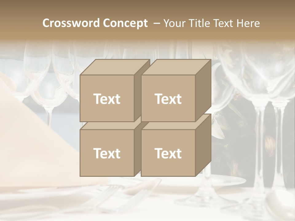 Table Preparing For After Wedding Ceremony Diner In Luxury Hotel's Restaurant. PowerPoint Template