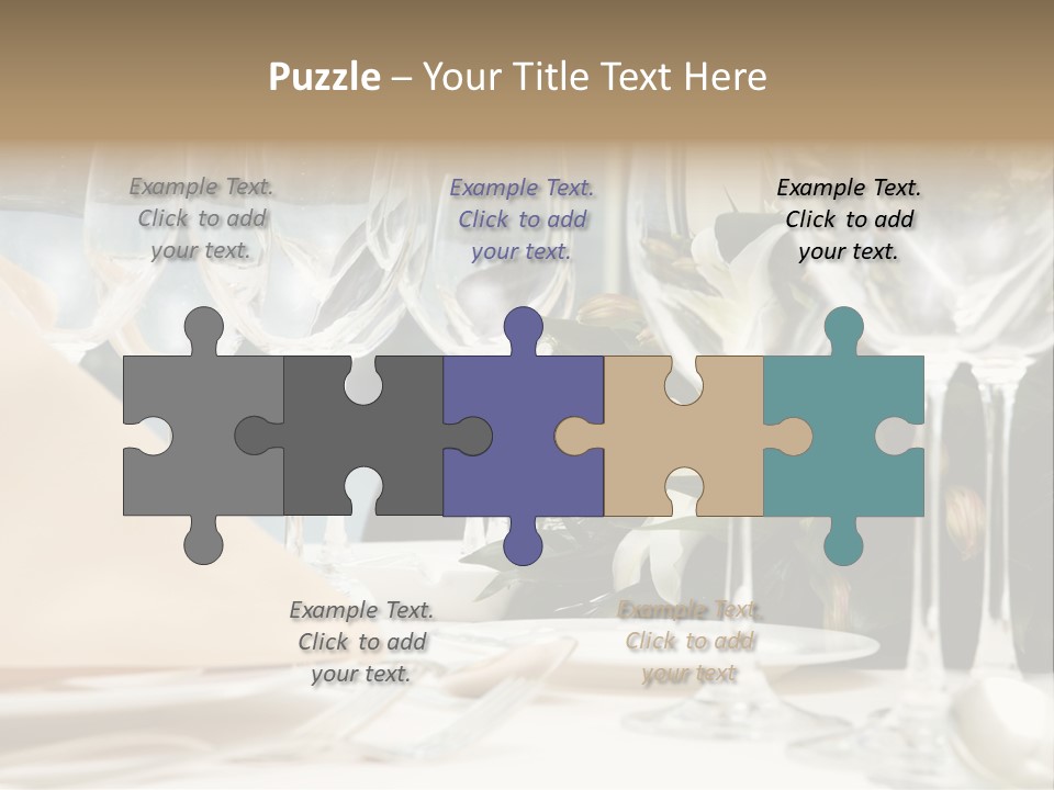 Table Preparing For After Wedding Ceremony Diner In Luxury Hotel's Restaurant. PowerPoint Template