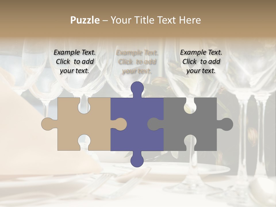 Table Preparing For After Wedding Ceremony Diner In Luxury Hotel's Restaurant. PowerPoint Template