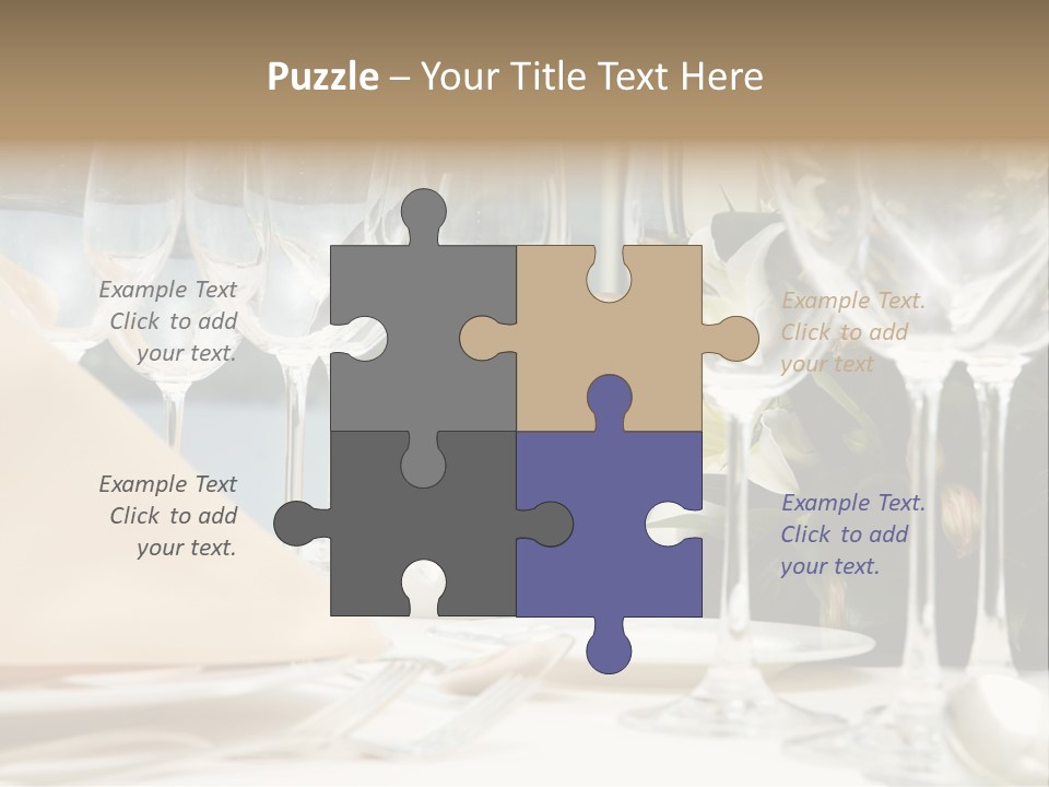 Table Preparing For After Wedding Ceremony Diner In Luxury Hotel's Restaurant. PowerPoint Template