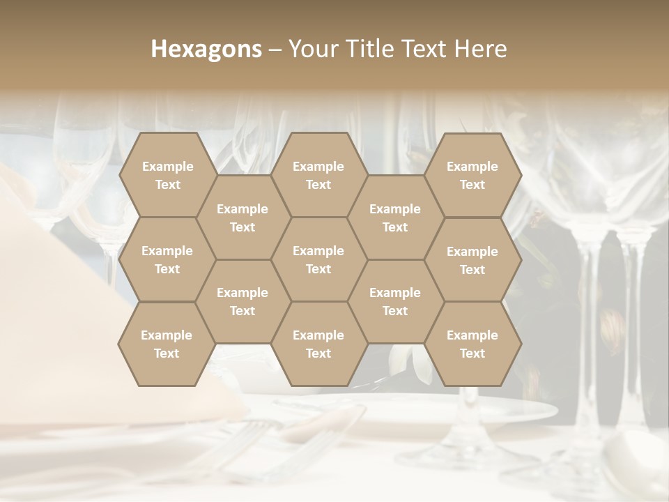 Table Preparing For After Wedding Ceremony Diner In Luxury Hotel's Restaurant. PowerPoint Template