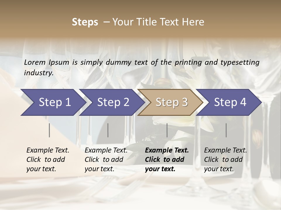 Table Preparing For After Wedding Ceremony Diner In Luxury Hotel's Restaurant. PowerPoint Template