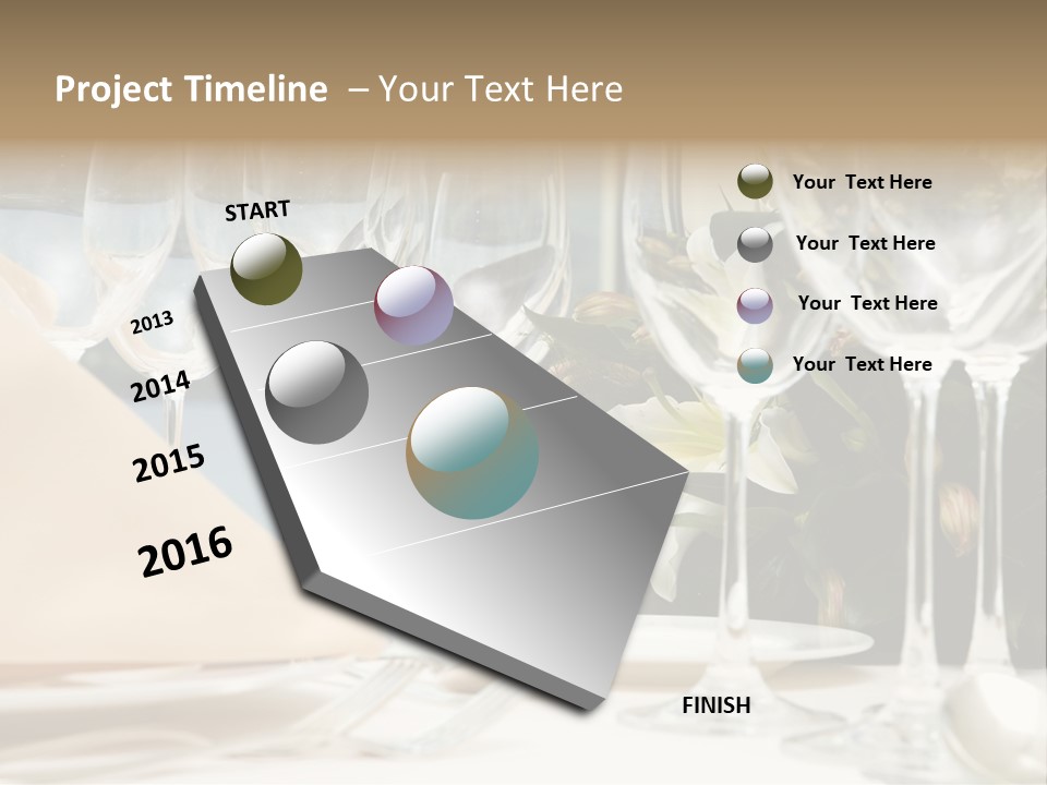 Table Preparing For After Wedding Ceremony Diner In Luxury Hotel's Restaurant. PowerPoint Template