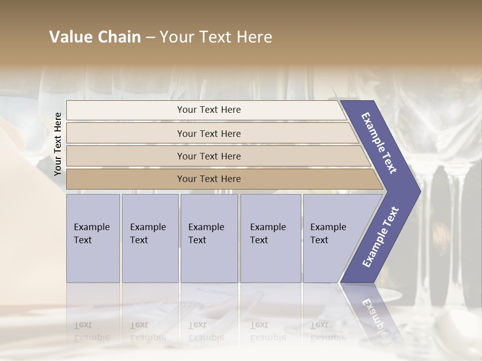 Table Preparing For After Wedding Ceremony Diner In Luxury Hotel's Restaurant. PowerPoint Template