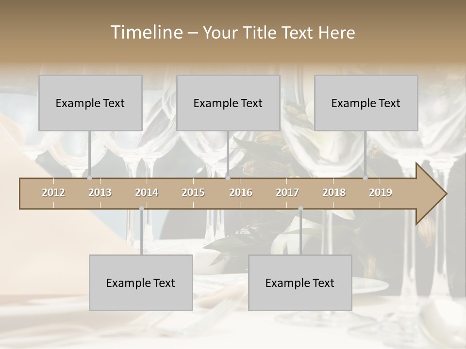 Table Preparing For After Wedding Ceremony Diner In Luxury Hotel's Restaurant. PowerPoint Template
