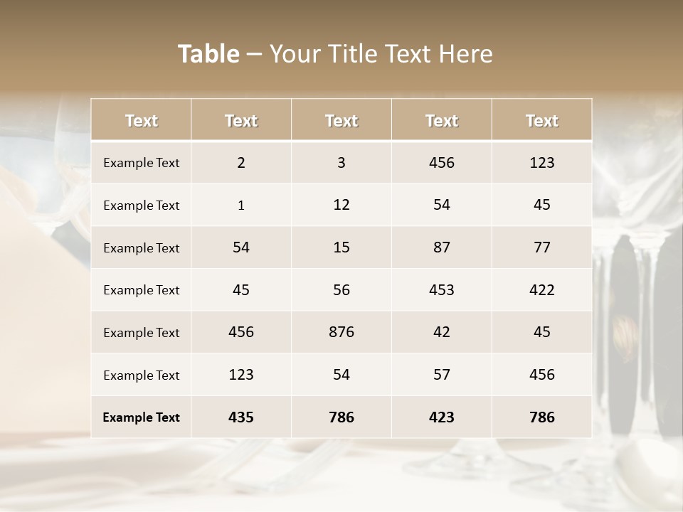 Table Preparing For After Wedding Ceremony Diner In Luxury Hotel's Restaurant. PowerPoint Template