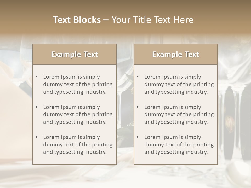 Table Preparing For After Wedding Ceremony Diner In Luxury Hotel's Restaurant. PowerPoint Template