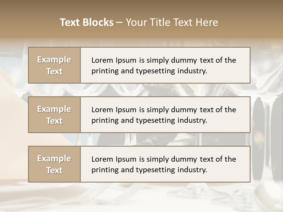 Table Preparing For After Wedding Ceremony Diner In Luxury Hotel's Restaurant. PowerPoint Template