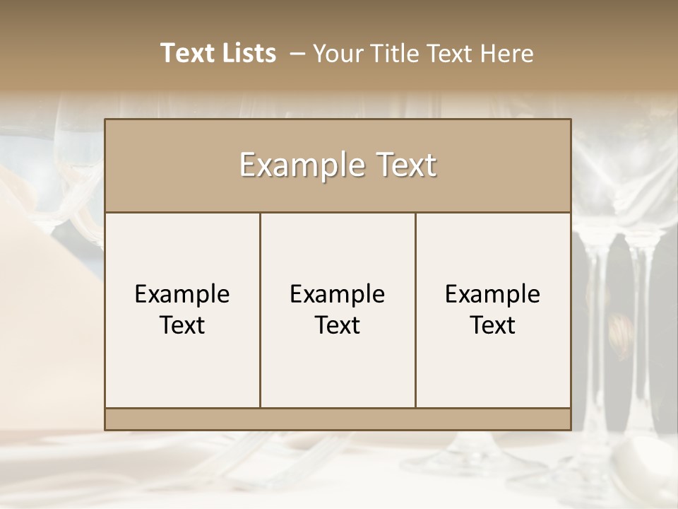 Table Preparing For After Wedding Ceremony Diner In Luxury Hotel's Restaurant. PowerPoint Template