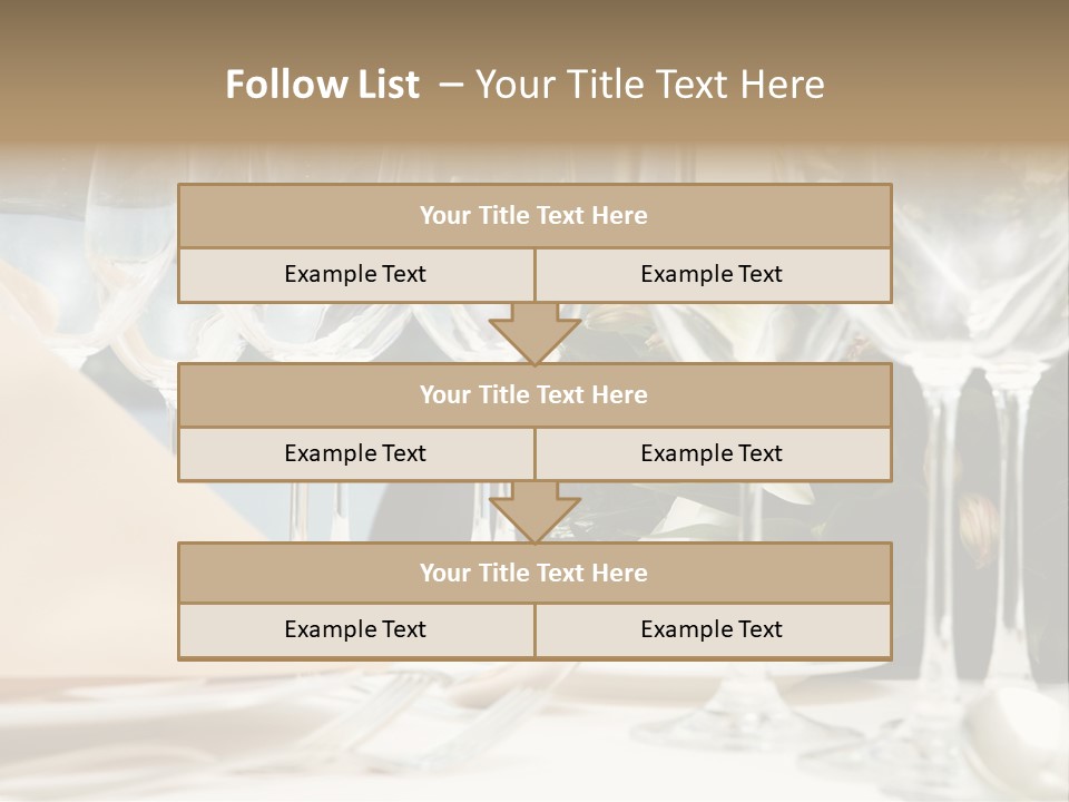 Table Preparing For After Wedding Ceremony Diner In Luxury Hotel's Restaurant. PowerPoint Template