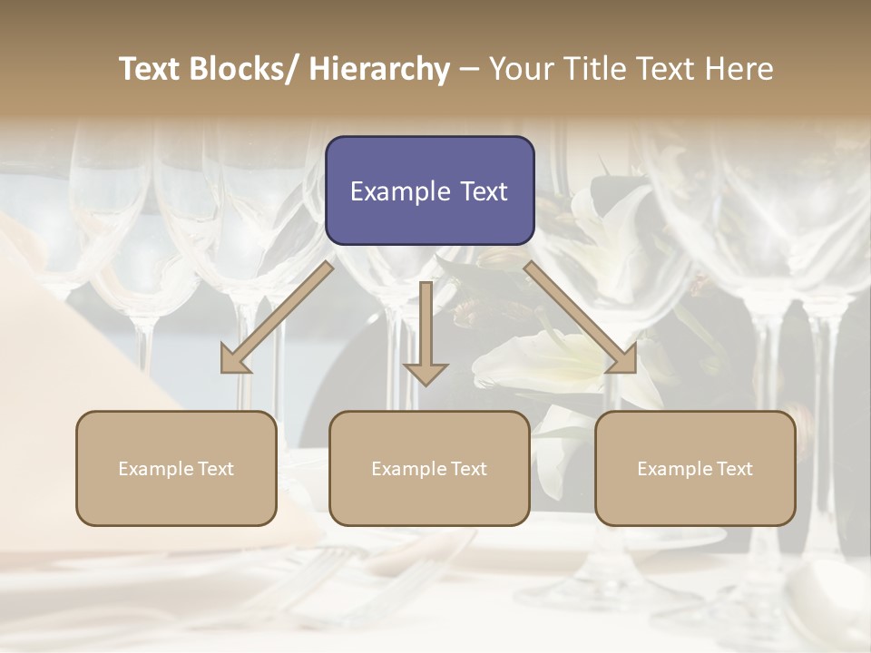 Table Preparing For After Wedding Ceremony Diner In Luxury Hotel's Restaurant. PowerPoint Template