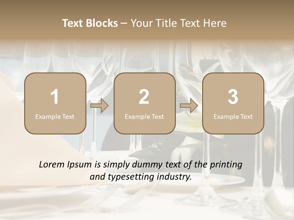 Table Preparing For After Wedding Ceremony Diner In Luxury Hotel's Restaurant. PowerPoint Template