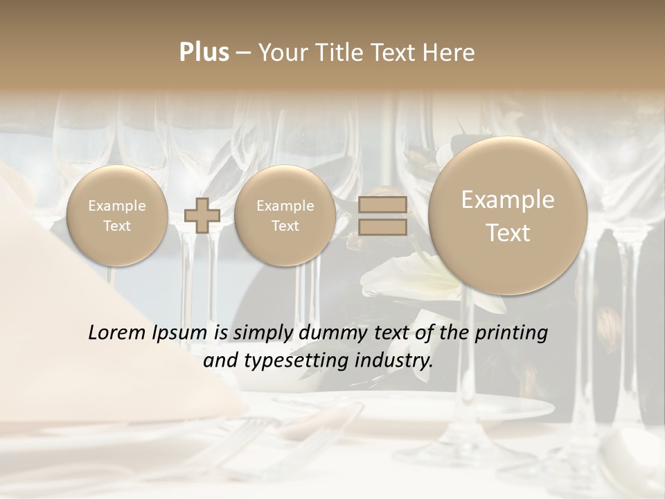 Table Preparing For After Wedding Ceremony Diner In Luxury Hotel's Restaurant. PowerPoint Template