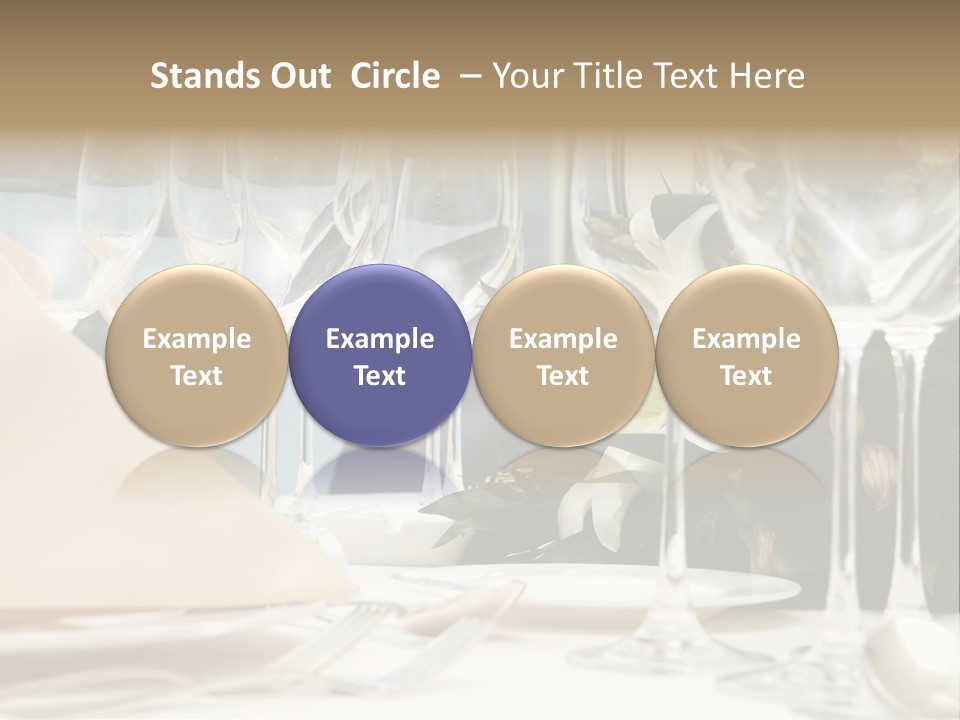 Table Preparing For After Wedding Ceremony Diner In Luxury Hotel's Restaurant. PowerPoint Template