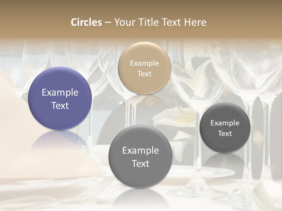 Table Preparing For After Wedding Ceremony Diner In Luxury Hotel's Restaurant. PowerPoint Template