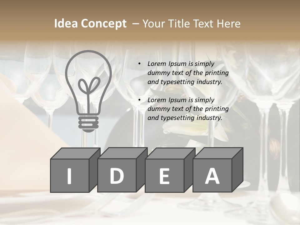 Table Preparing For After Wedding Ceremony Diner In Luxury Hotel's Restaurant. PowerPoint Template