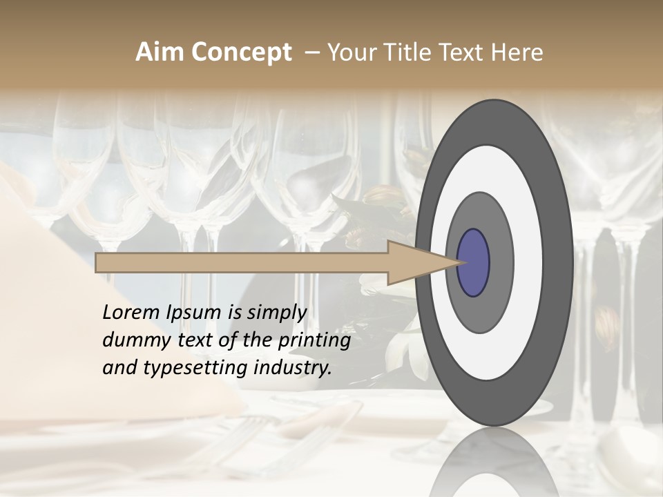 Table Preparing For After Wedding Ceremony Diner In Luxury Hotel's Restaurant. PowerPoint Template