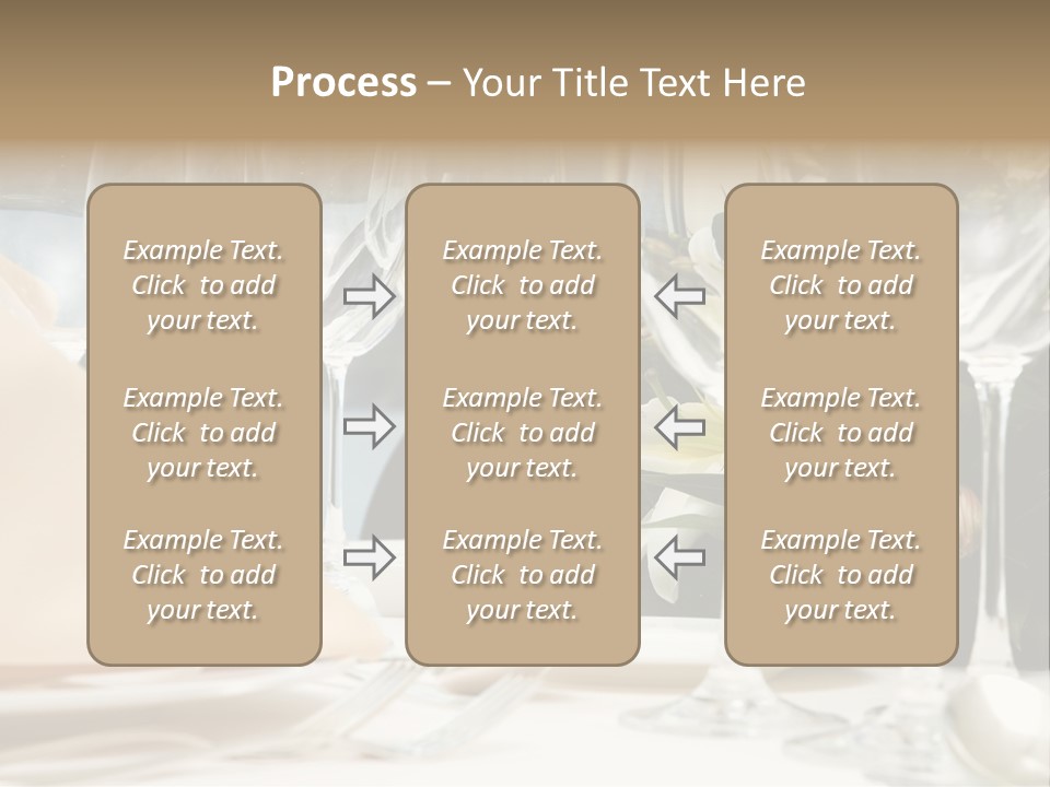 Table Preparing For After Wedding Ceremony Diner In Luxury Hotel's Restaurant. PowerPoint Template