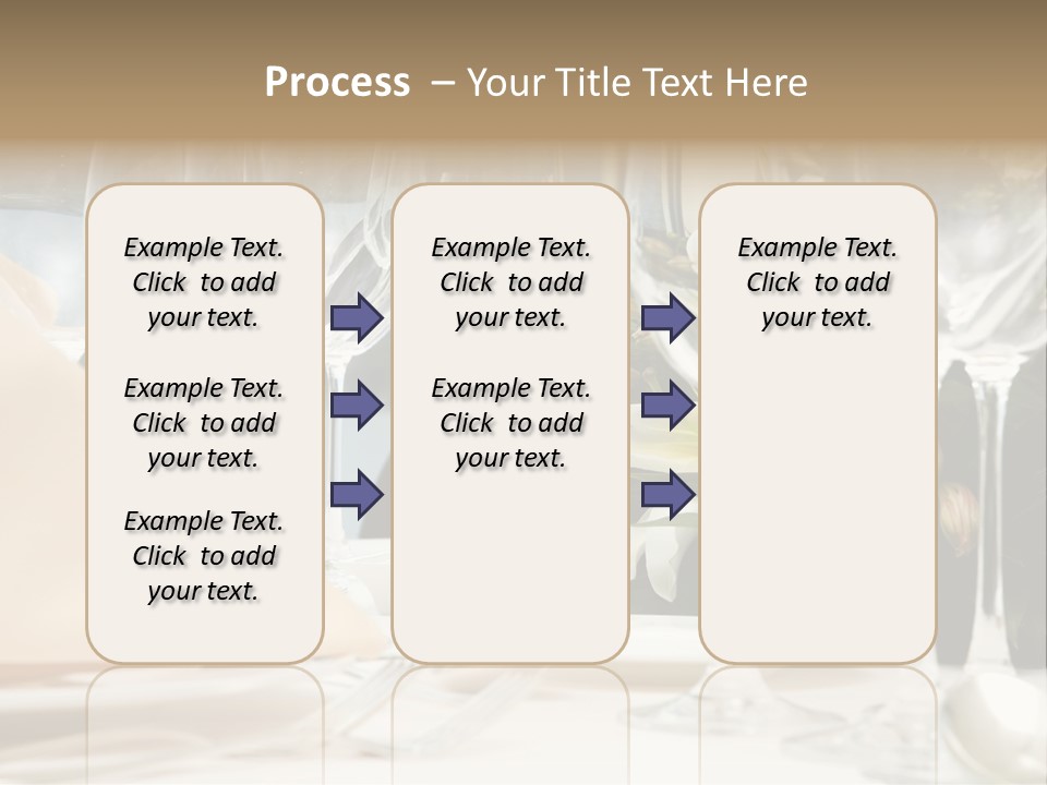 Table Preparing For After Wedding Ceremony Diner In Luxury Hotel's Restaurant. PowerPoint Template