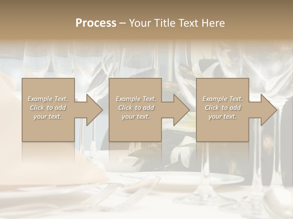 Table Preparing For After Wedding Ceremony Diner In Luxury Hotel's Restaurant. PowerPoint Template