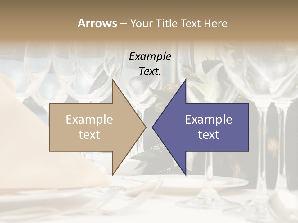 Table Preparing For After Wedding Ceremony Diner In Luxury Hotel's Restaurant. PowerPoint Template