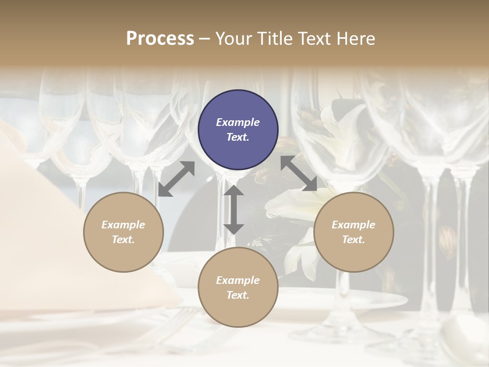 Table Preparing For After Wedding Ceremony Diner In Luxury Hotel's Restaurant. PowerPoint Template