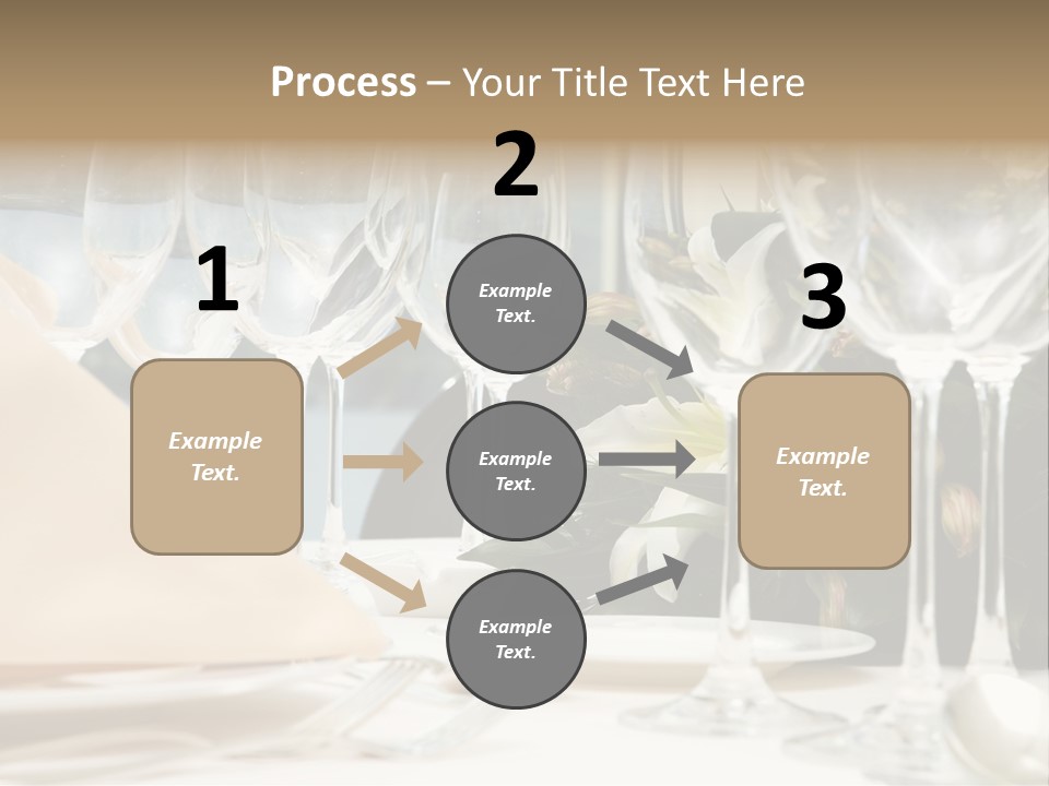 Table Preparing For After Wedding Ceremony Diner In Luxury Hotel's Restaurant. PowerPoint Template